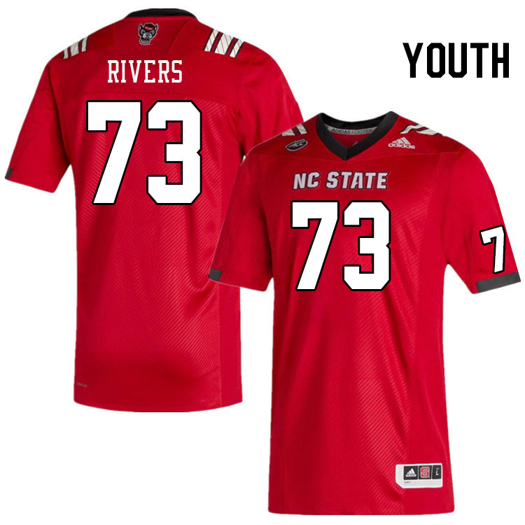 Youth #73 Darion Rivers North Carolina State Wolfpacks College Football Jerseys Stitched-Red